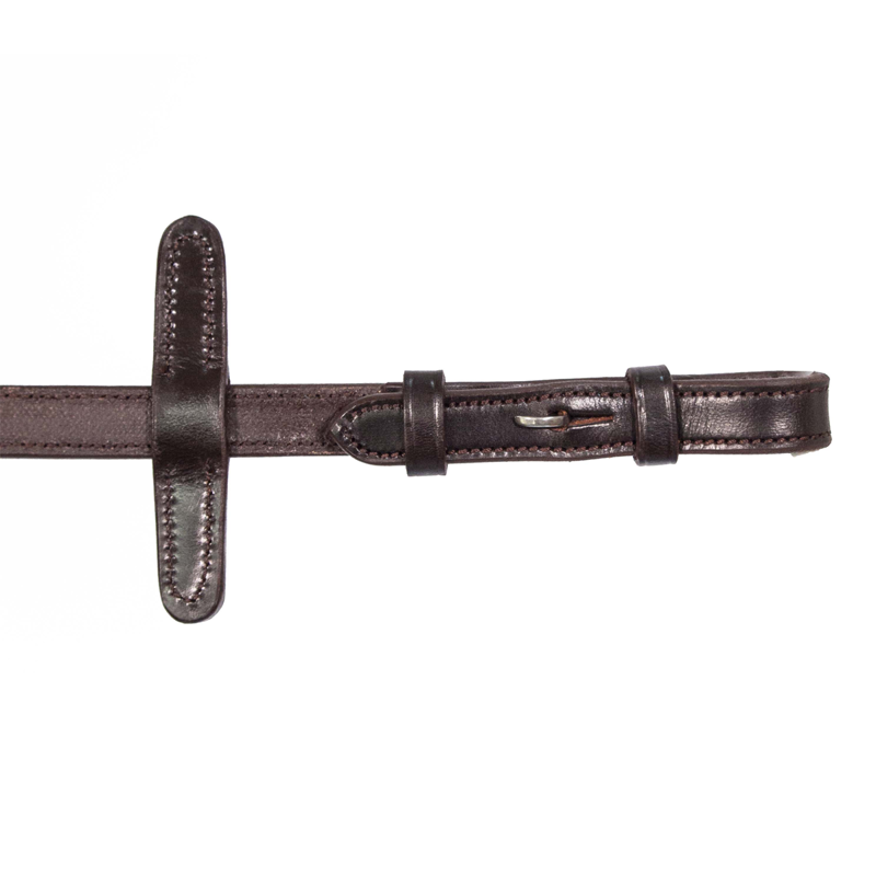 Henry James Xtreme Eventer Hybrid Rubber Reins with Leather Stoppers - Havana Brown-1